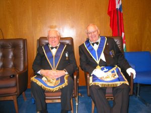 50th Reciprocal Visit - The Meeting. Our senior and junior Grand Stewards.