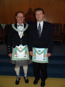 Our Master and our newest Master Mason, Bro. T. Morris.