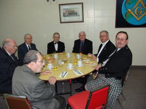 The Official Visit of the District Deputy Grand Master begins with Dinner before Lodge.