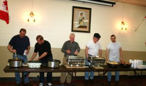 Tough Times Dinner, February 23. Members of Nickel Lodge hosted a "Tough Times Dinner" for the D.D.G.M.'s Project 2506. Spouses and Masons enjoyed a dinner of weiners and beans, jello and rice pudding, followed by a Charlie Chaplin black and white silent movie. Admission was a $20.00 per person donation to the Masonic Foundation of Ontario - Project 2506.