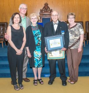 W. Bro. Grant Boyce with Family celebrating his 60 year membership in Masonry.