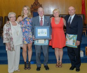 Bro. Jack Kallio with Family celebrating his 60 year membership in Masonry.