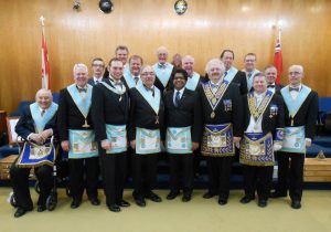 Regular Meeting of January 2016. Following the meeting, Nickel Lodge Officers celebrated the Raising of Bro. Larry Paguandas.