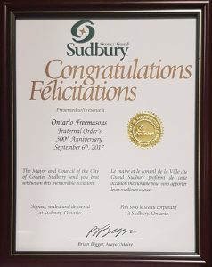 Recognizing 300 Years of Freemasonry - Mayor's Proclamation.
