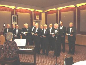 Getting down to business with our repertoire at the Eightieth Birthday of the Algoma Chapter No. 139 of the Order of the Eastern Star. February 2006.