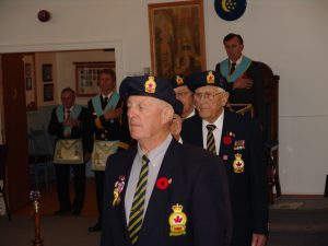 Doric Lodge Recognises Veterans during Legion Week.